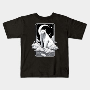 Monochromatic Polar Bear in Night Kids T-Shirt